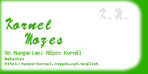 kornel mozes business card