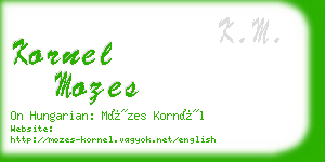 kornel mozes business card